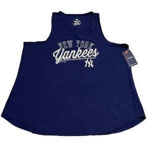 New‎ York Yankees Women's Tank Top 3X Fanatics Blue Sleeveless Shirt NWT MLB